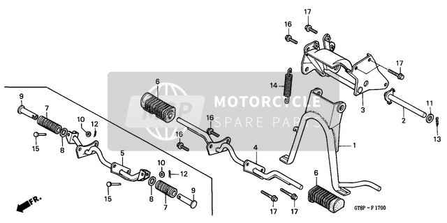 Honda PK50S 1993 Standaard/Step voor een 1993 Honda PK50S